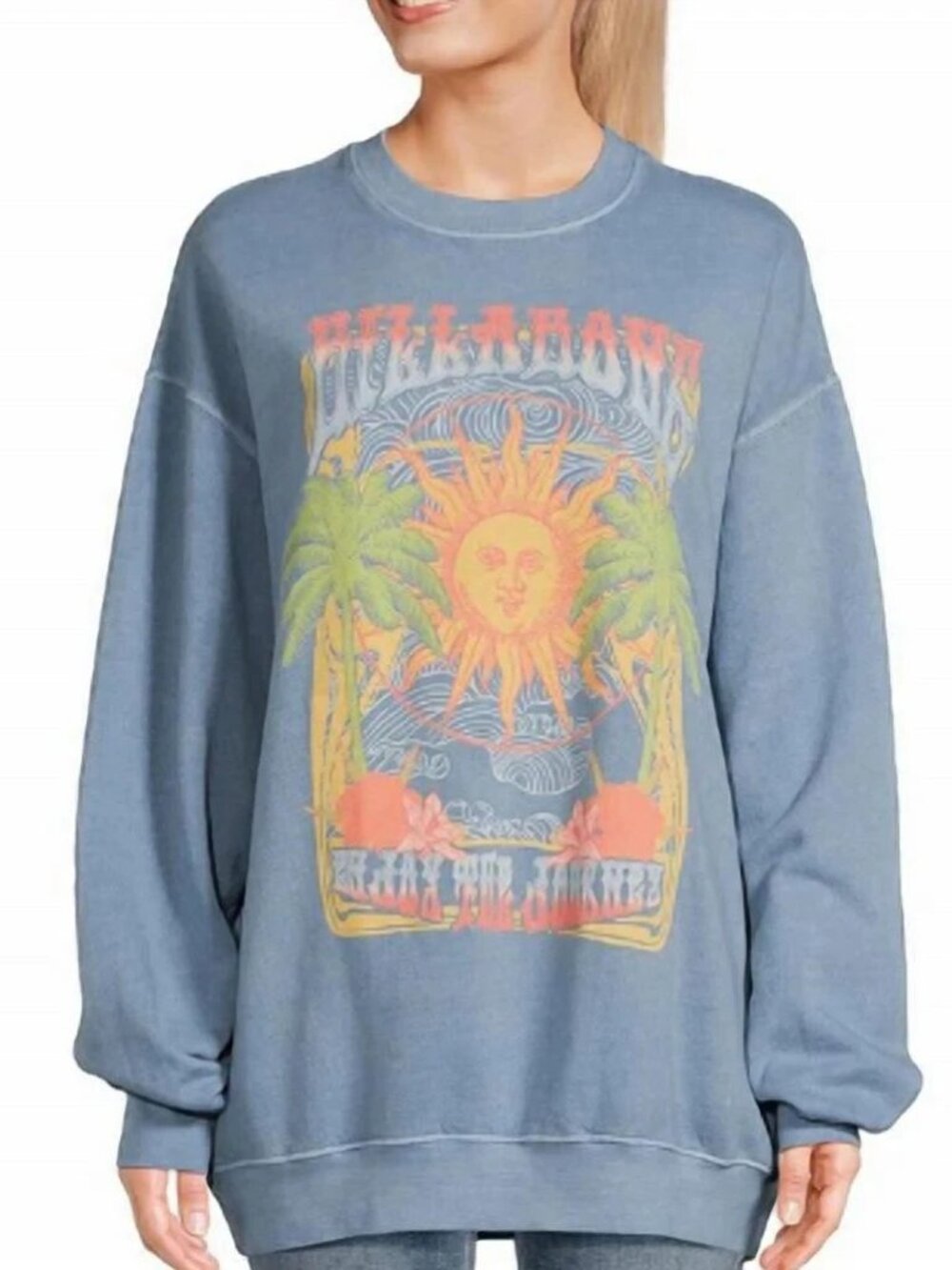 Women's Billabong Ride In Oversized Crewneck Sweatshirt-Size M